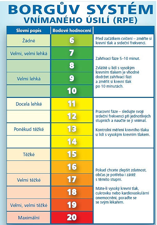 Borgova škála – hodnocení intenzity pohybové aktivity